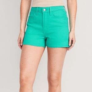 Old Navy High Rise Wow Teal Shorts NWT Size 4